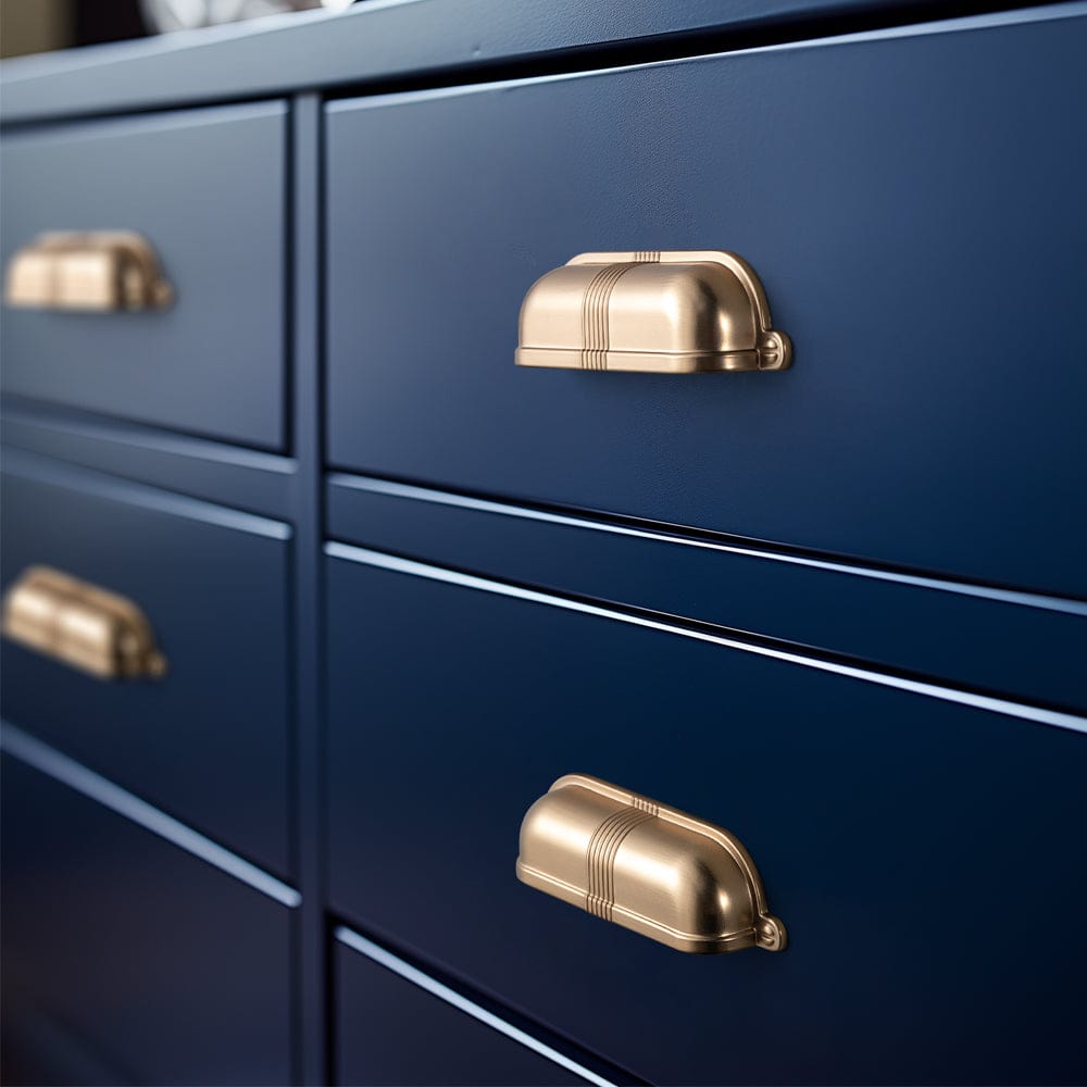 Goo-Ki Elegant Vintage Cup Pulls with Textured Strap Design for Kitchen & Furniture