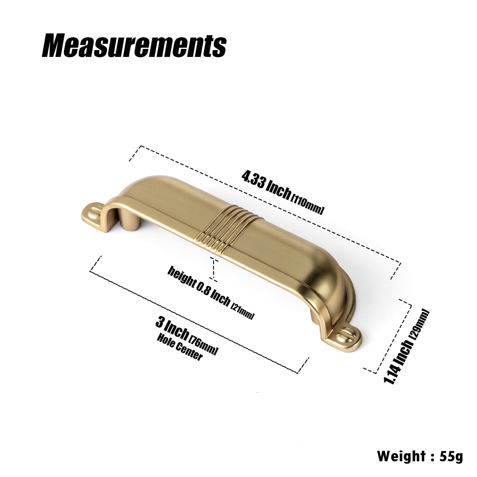 Goo-Ki Elegant Vintage Cup Pulls with Textured Strap Design for Kitchen & Furniture