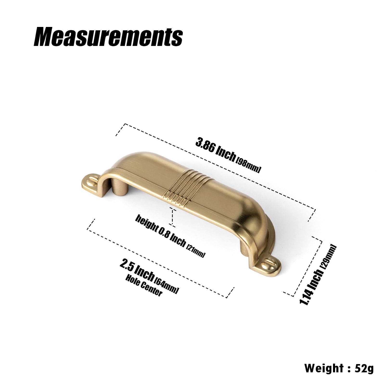 Goo-Ki Elegant Vintage Cup Pulls with Textured Strap Design for Kitchen & Furniture