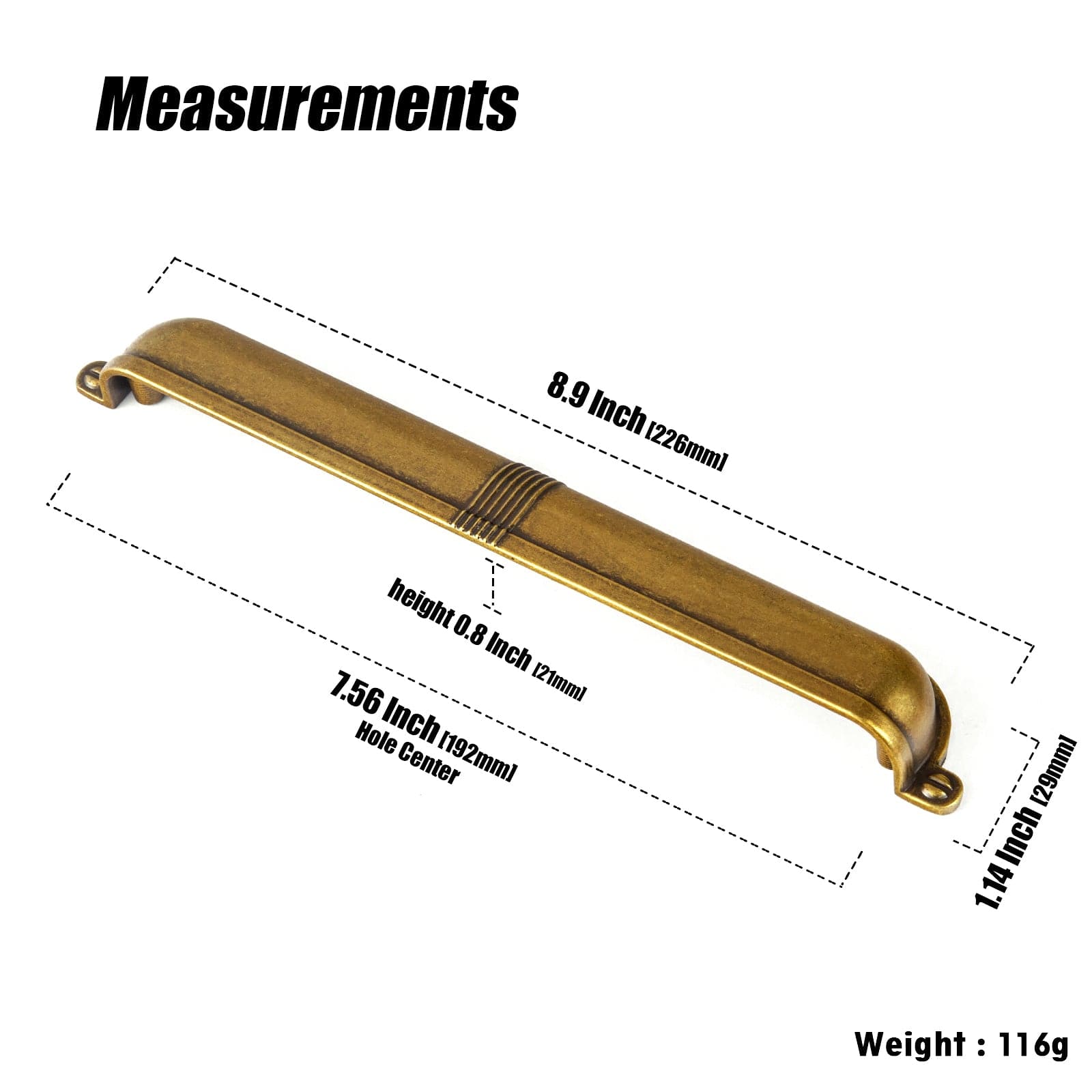 Goo-Ki Elegant Vintage Cup Pulls with Textured Strap Design for Kitchen & Furniture