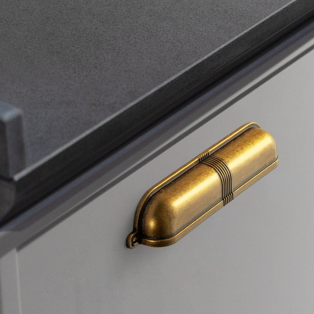 Goo-Ki Elegant Vintage Cup Pulls with Textured Strap Design for Kitchen & Furniture