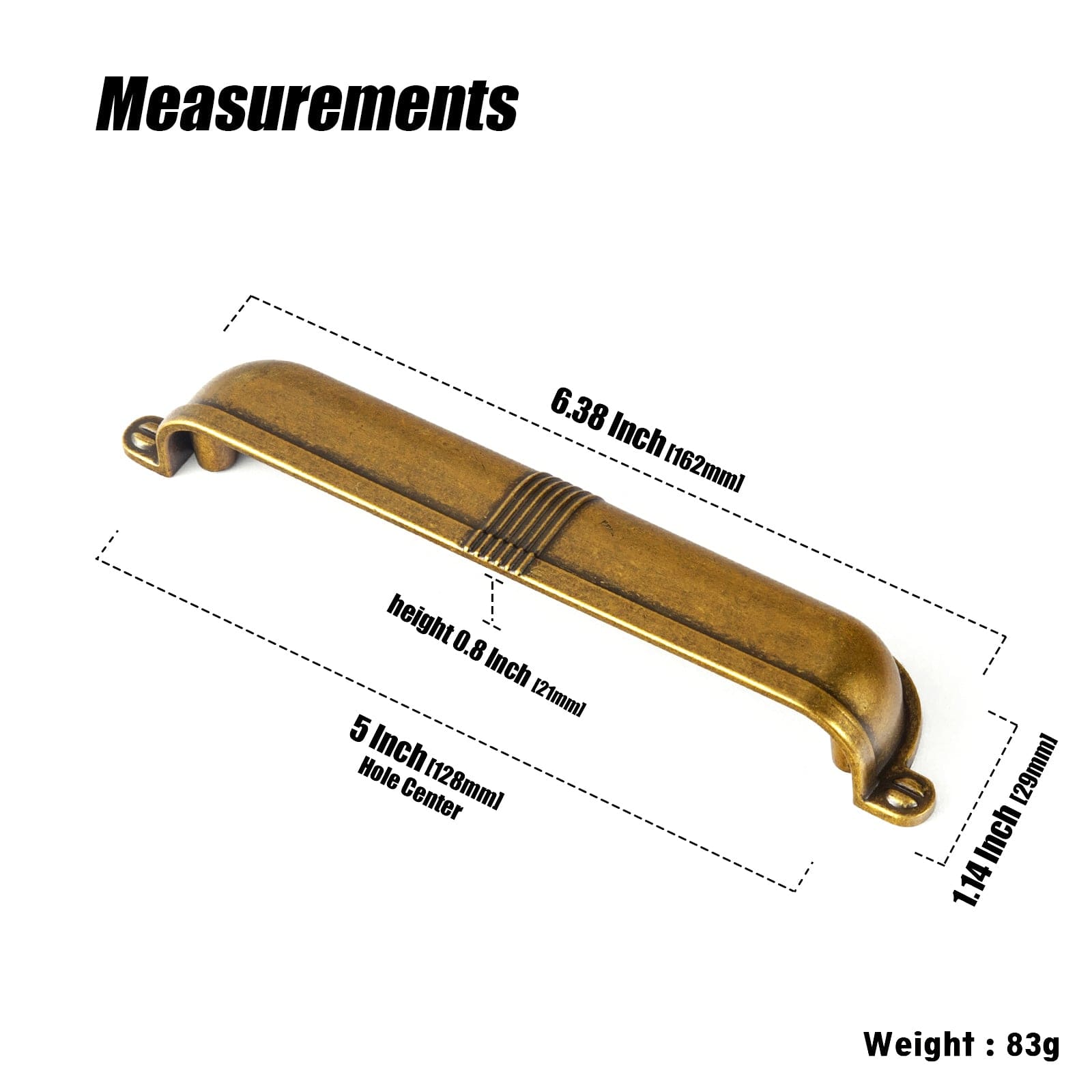 Goo-Ki Elegant Vintage Cup Pulls with Textured Strap Design for Kitchen & Furniture