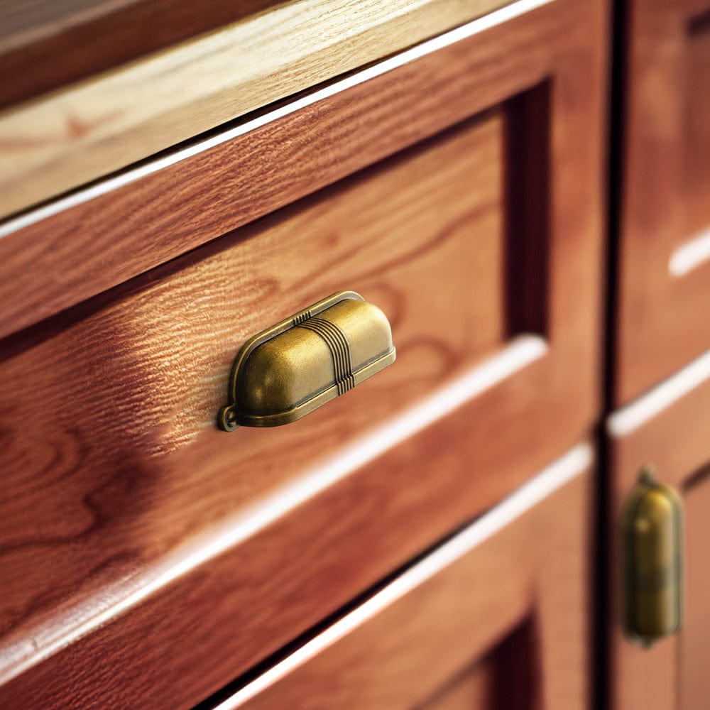 Goo-Ki Elegant Vintage Cup Pulls with Textured Strap Design for Kitchen & Furniture