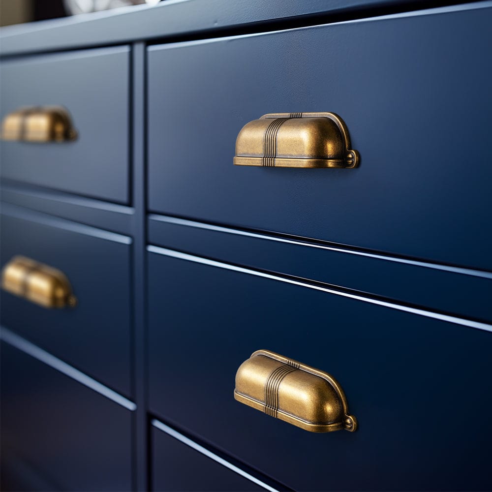 Goo-Ki Elegant Vintage Cup Pulls with Textured Strap Design for Kitchen & Furniture