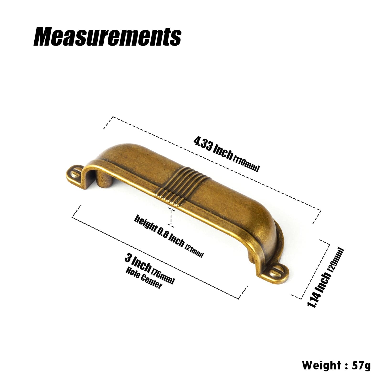 Goo-Ki Elegant Vintage Cup Pulls with Textured Strap Design for Kitchen & Furniture