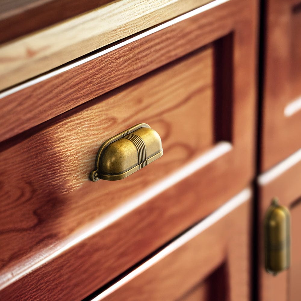 Goo-Ki Elegant Vintage Cup Pulls with Textured Strap Design for Kitchen & Furniture