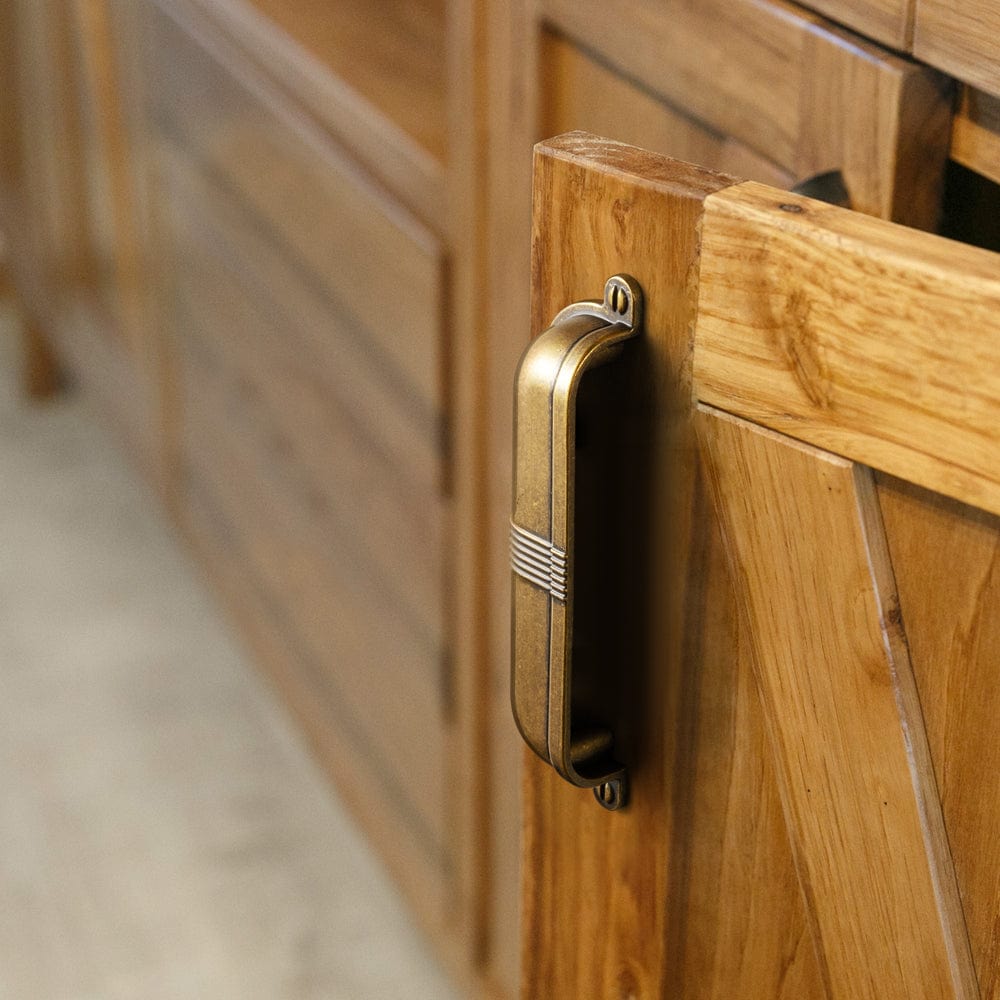 Goo-Ki Elegant Vintage Cup Pulls with Textured Strap Design for Kitchen & Furniture