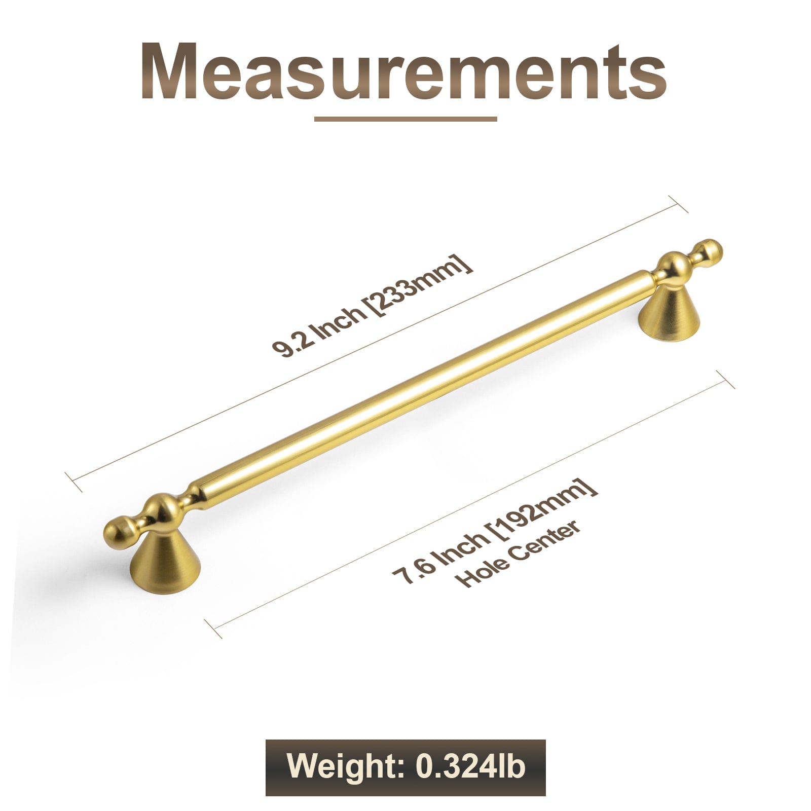 Goo-Ki Elegant Zinc Alloy Cabinet Handles - Sleek Cylindrical with Decorative Spherical Ends