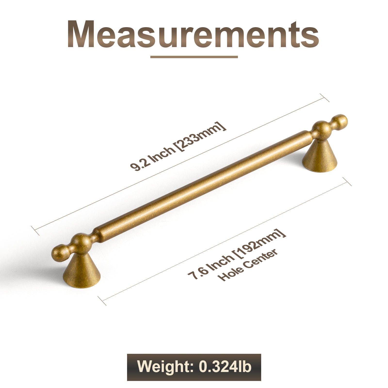 Goo-Ki Elegant Zinc Alloy Cabinet Handles - Sleek Cylindrical with Decorative Spherical Ends