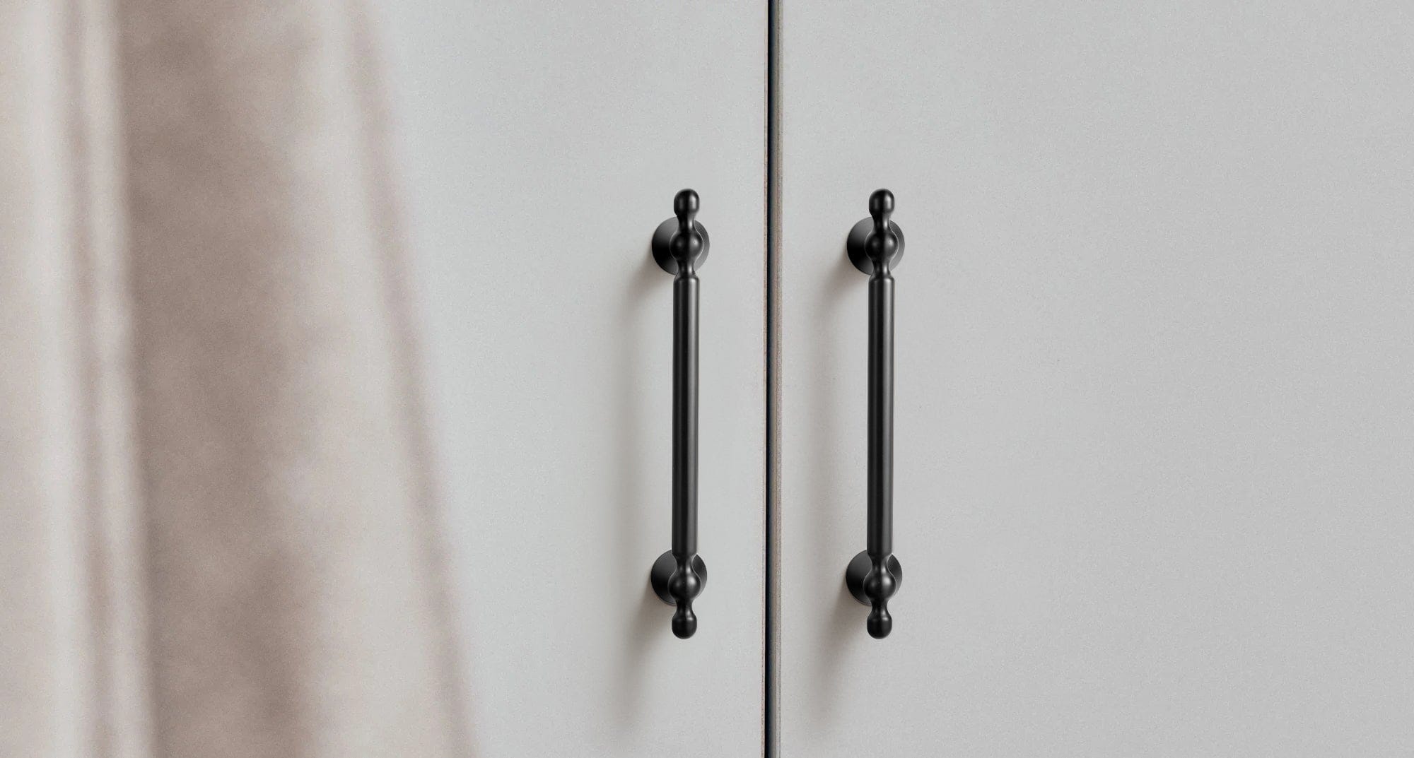 Goo-Ki Elegant Zinc Alloy Cabinet Handles - Sleek Cylindrical with Decorative Spherical Ends