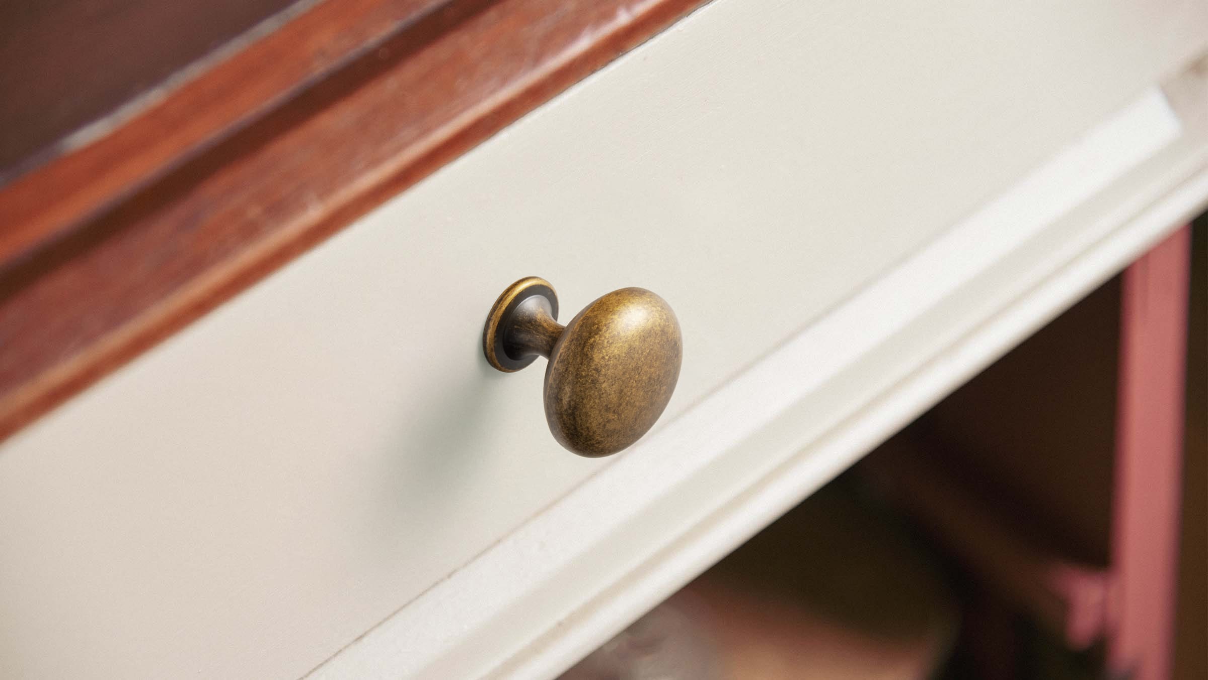 Goo-Ki 【EU Order】Antique Brass Zinc Alloy Cabinet Knob with Back Plate Single Hole Center Cabinet Hardware for Bedroom Kitchen