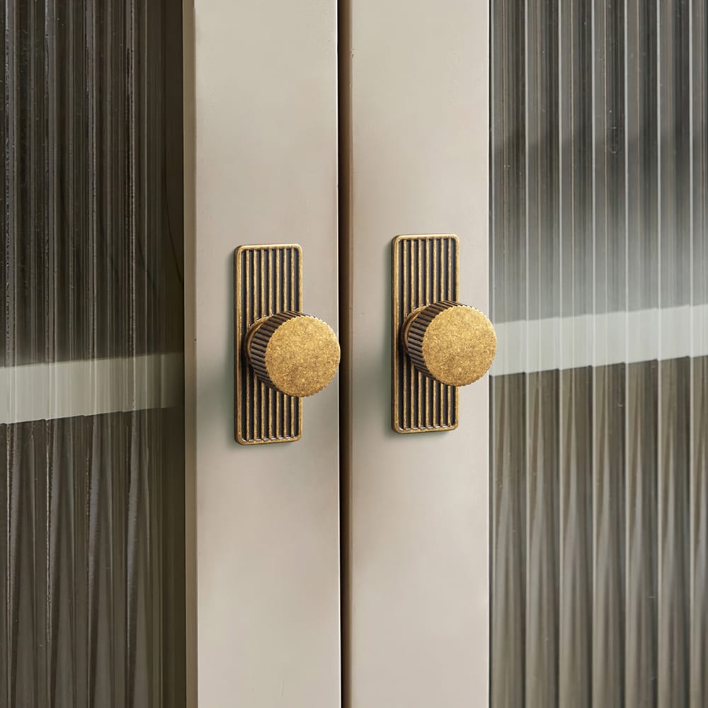 Goo-Ki 【EU Order】Striped Decorations Cabinet Pull Retro Brass Cabinet Handles