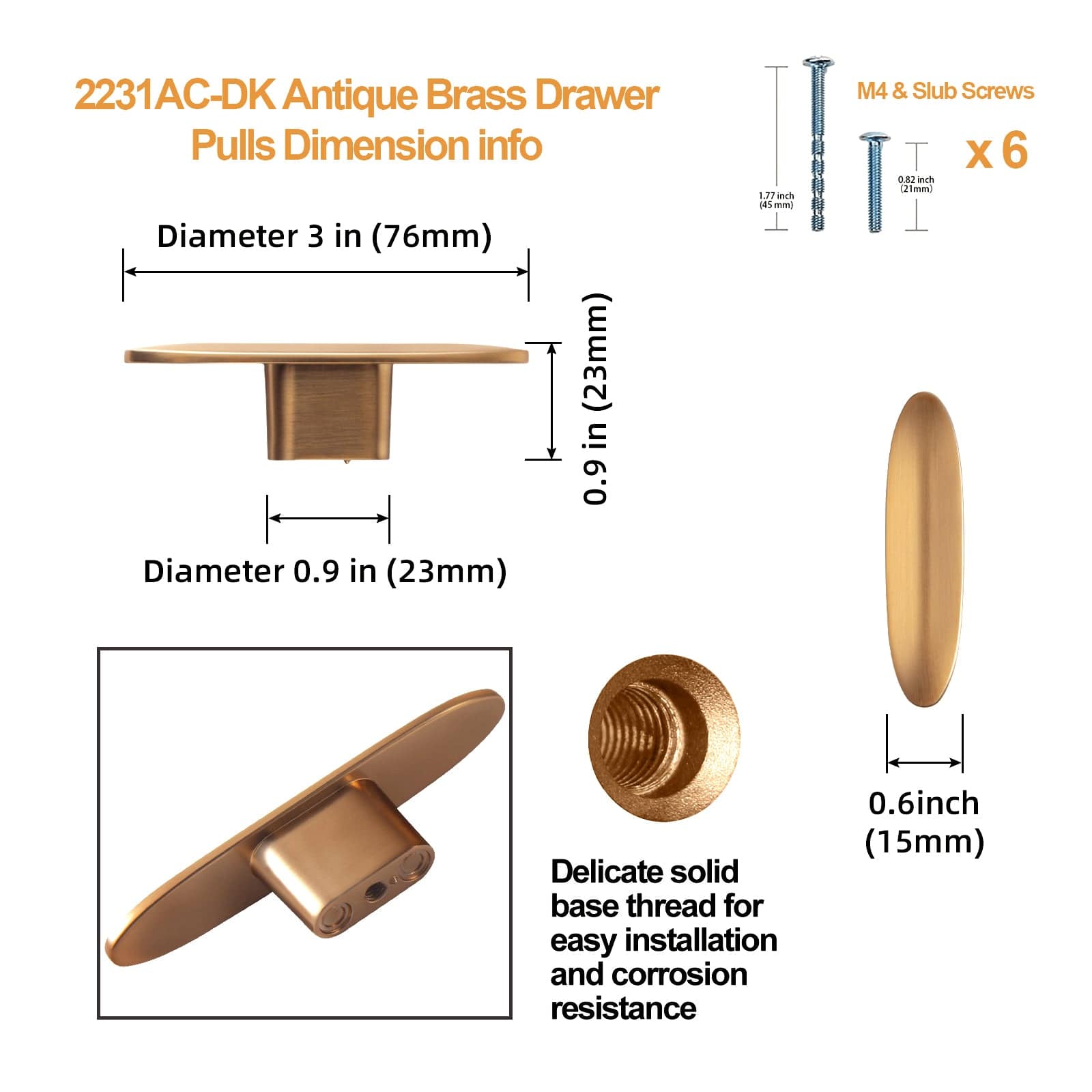 Goo-Ki European Style Retro Brass Drawer Pulls for Dresser Cupboard Vintage Bronze Bar Pulls