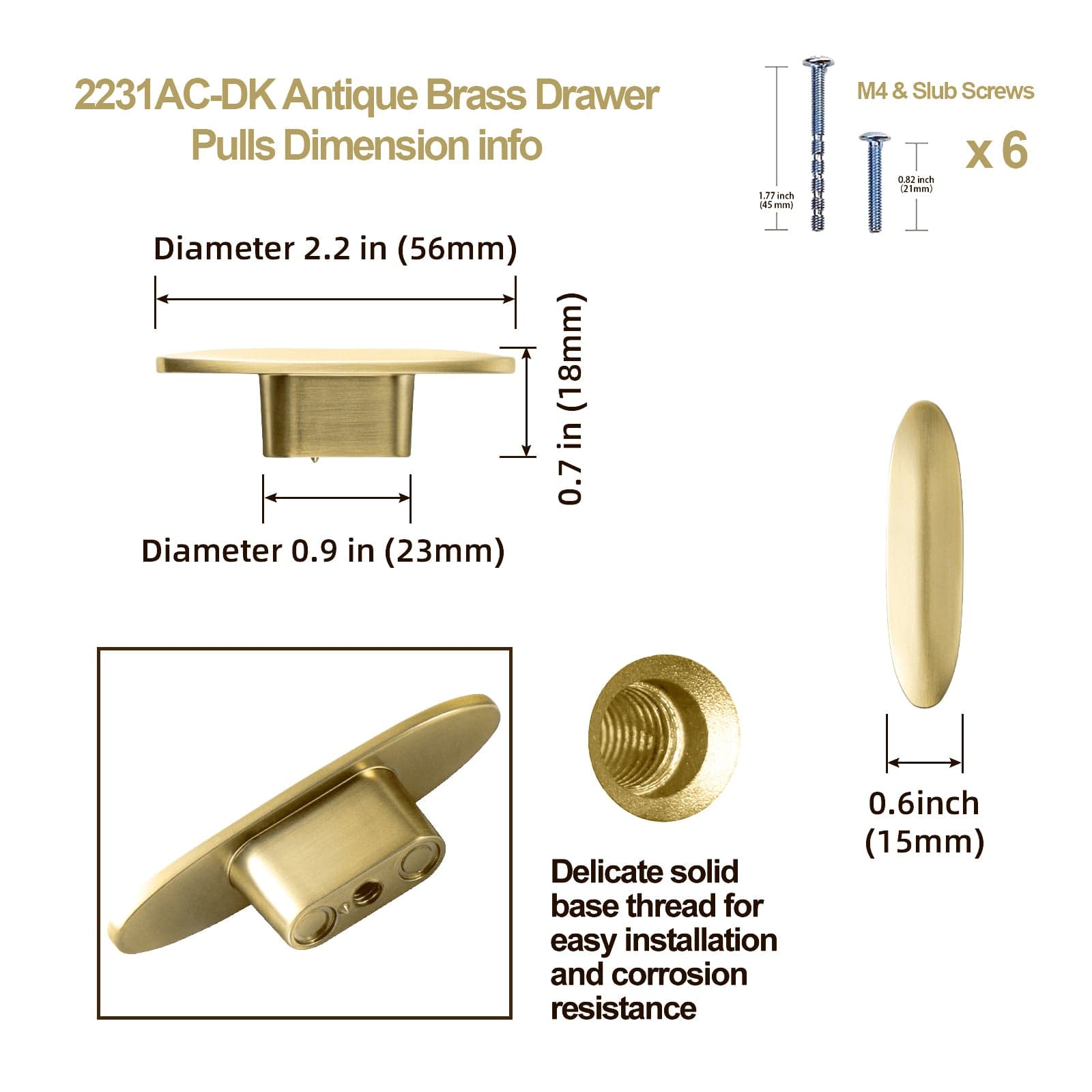 Goo-Ki European Style Retro Brass Drawer Pulls for Dresser Cupboard Vintage Bronze Bar Pulls