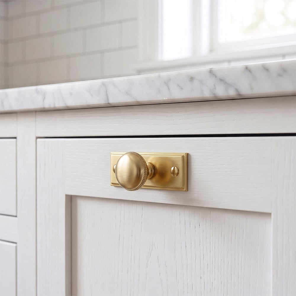 Goo-Ki Farmhouse Rustic Round Cabinet Knobs Decorative Cabinet Knobs with Beaded Detailing