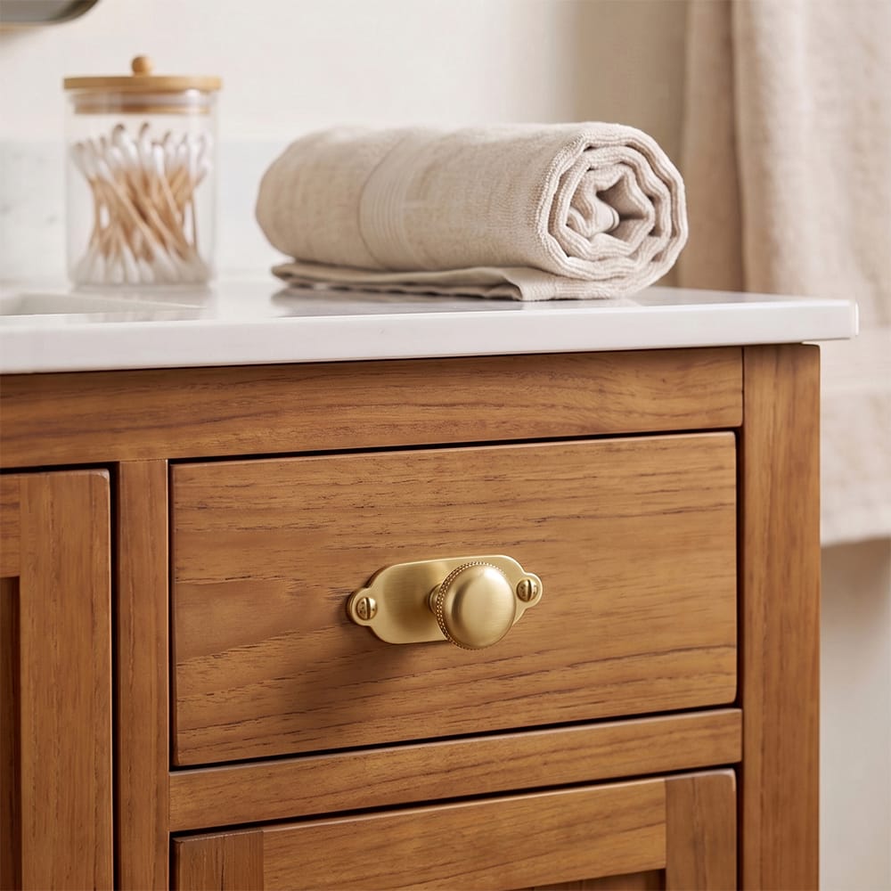 Goo-Ki Farmhouse Rustic Round Cabinet Knobs Decorative Cabinet Knobs with Beaded Detailing