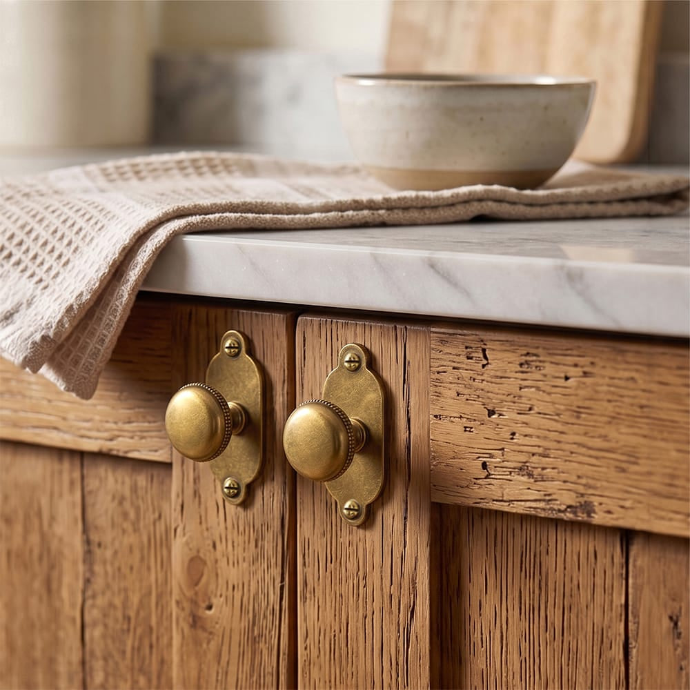 Goo-Ki Farmhouse Rustic Round Cabinet Knobs Decorative Cabinet Knobs with Beaded Detailing