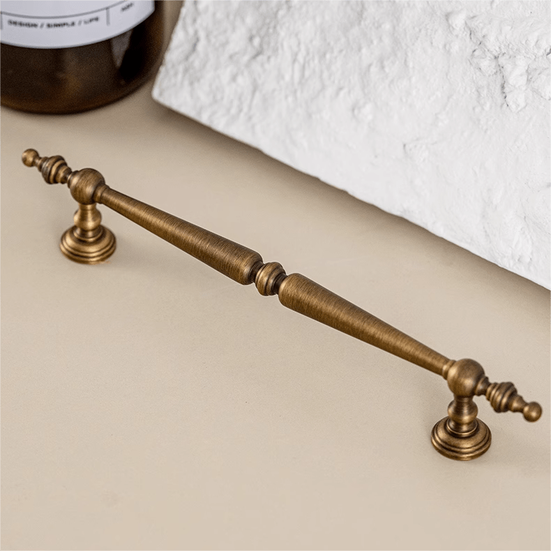 Goo-Ki French Brass Vintage Cabinet Handle Antique Copper Drawer Bar Pull