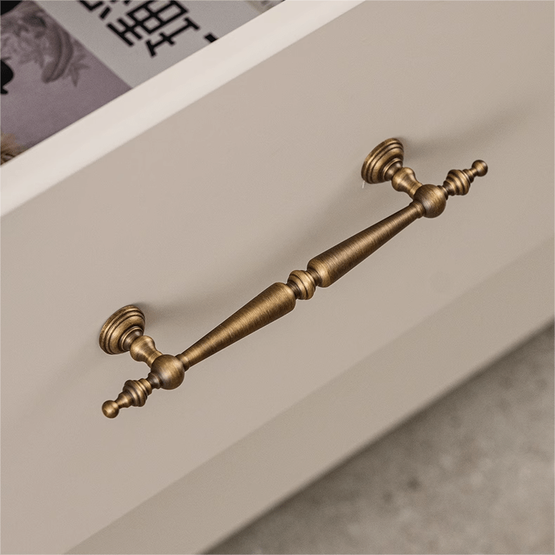 Goo-Ki French Brass Vintage Cabinet Handle Antique Copper Drawer Bar Pull