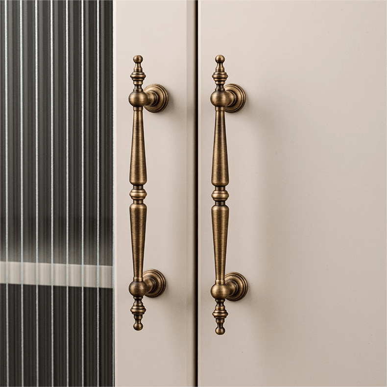 Goo-Ki French Brass Vintage Cabinet Handle Antique Copper Drawer Bar Pull