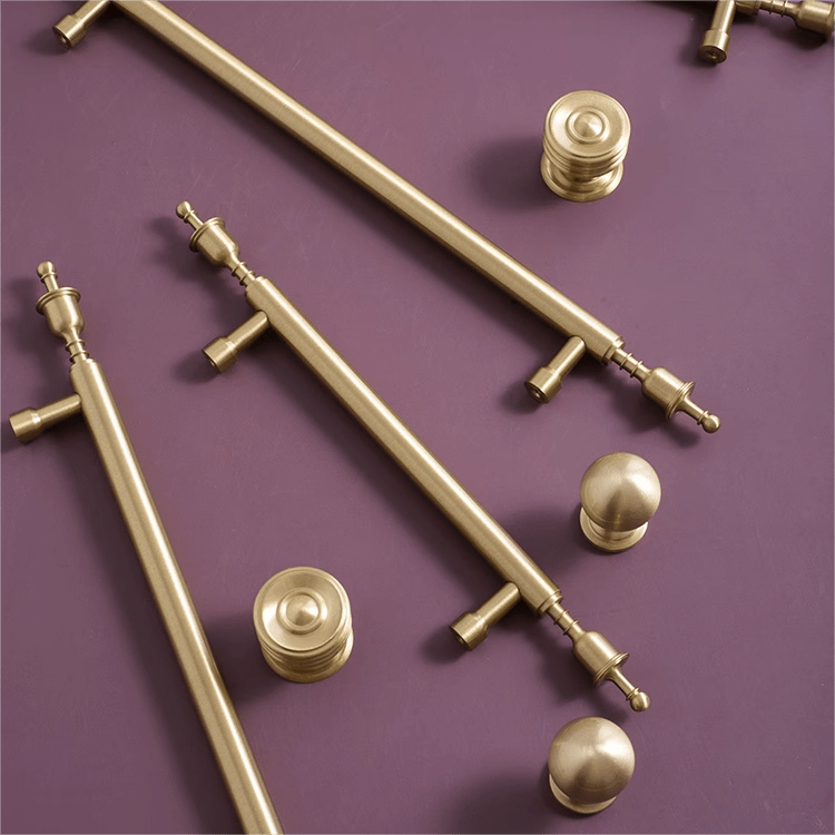 Goo-Ki French Light Luxury Long Cabinet Pull Closet Door Drawer Slim Brass Handle