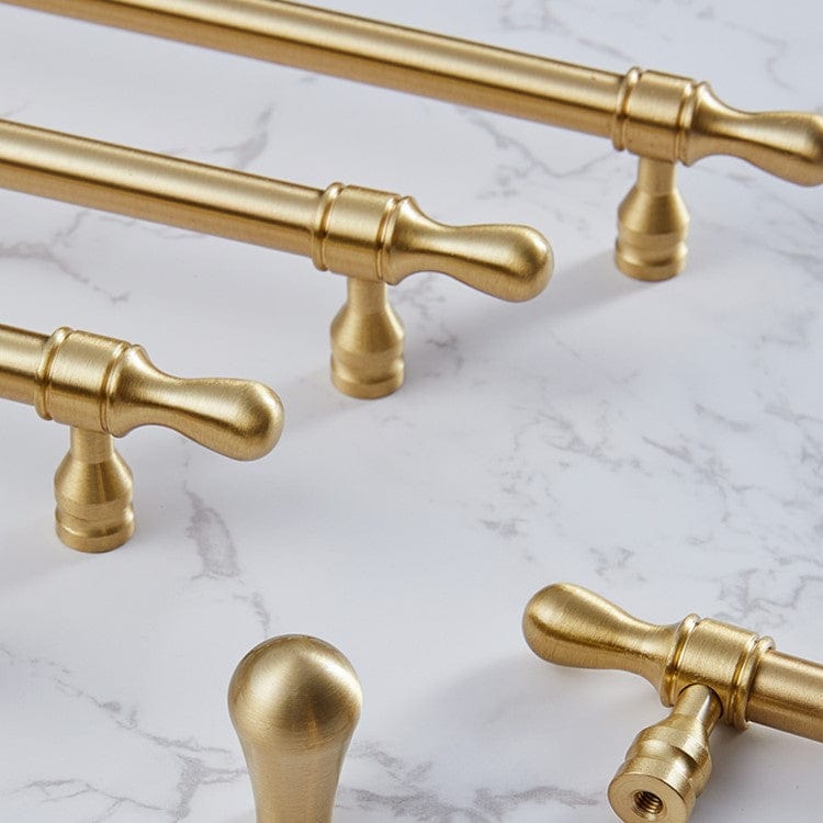 French Style Cabinet Handles Elegant Drawer Pulls Solid Brass Kitchen