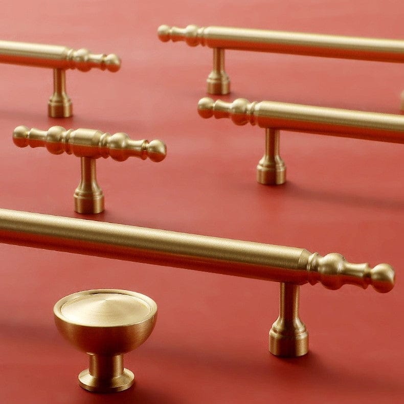 Goo-Ki French Style Luxury Solid Copper Handle Drawer T Bar Pull Stain Brass Furniture Handle