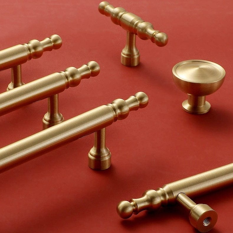 Goo-Ki French Style Luxury Solid Copper Handle Drawer T Bar Pull Stain Brass Furniture Handle