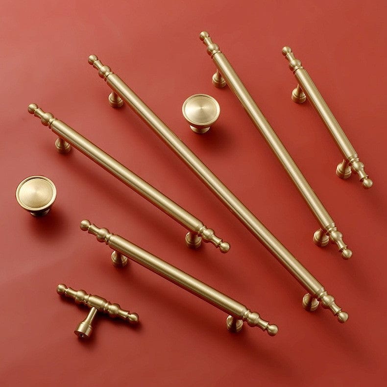 Goo-Ki French Style Luxury Solid Copper Handle Drawer T Bar Pull Stain Brass Furniture Handle