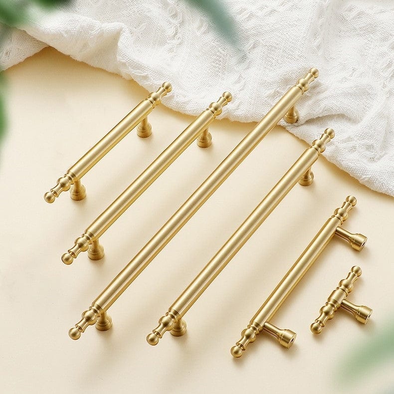 Goo-Ki French Style Luxury Solid Copper Handle Drawer T Bar Pull Stain Brass Furniture Handle