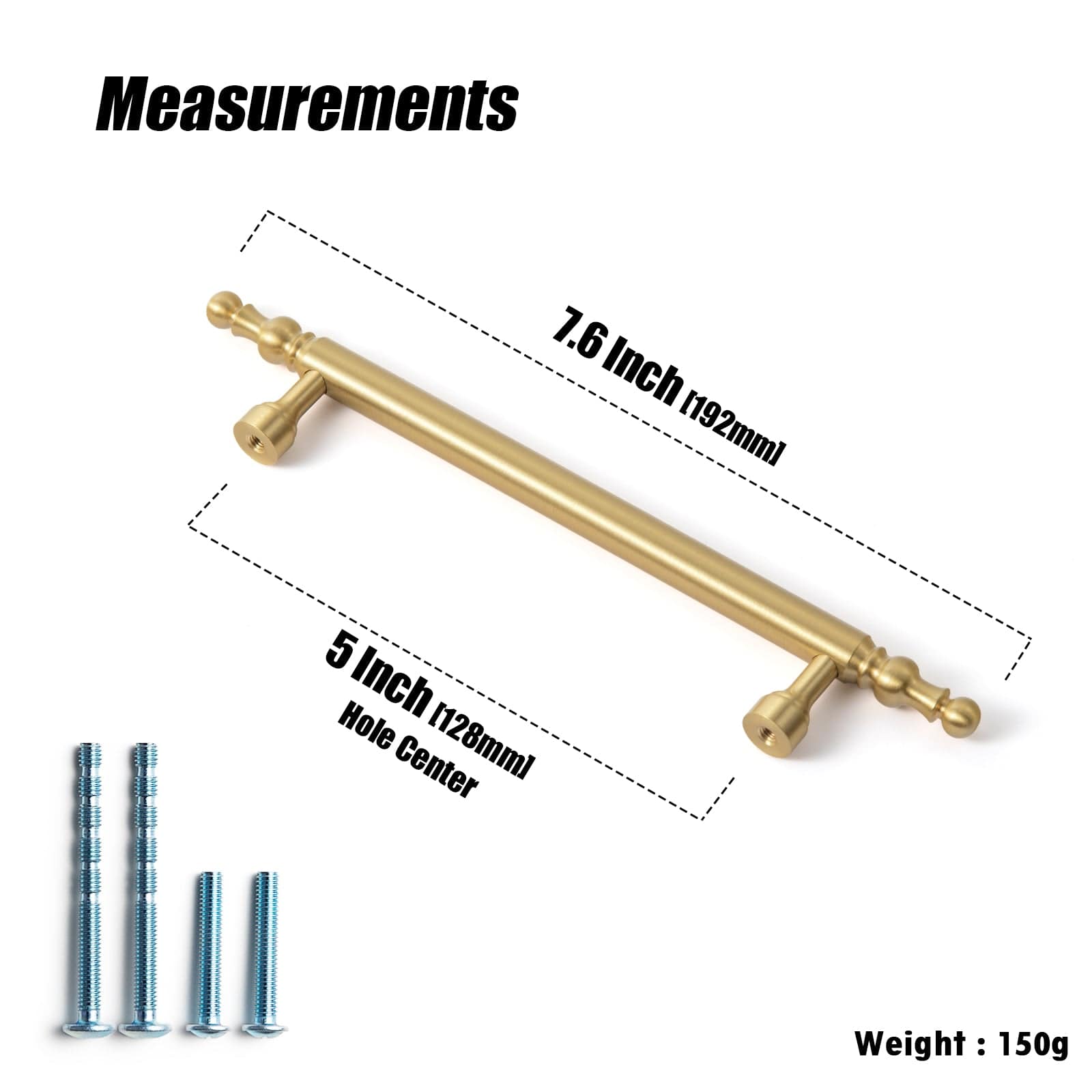 Goo-Ki French Style Luxury Solid Copper Handle Drawer T Bar Pull Stain Brass Furniture Handle