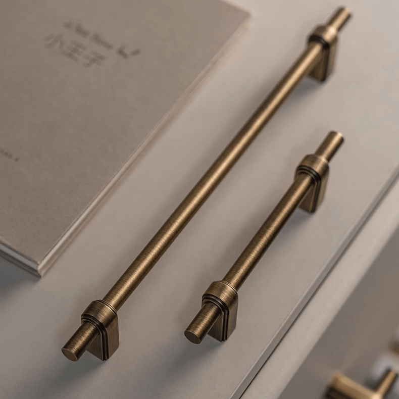 Goo-Ki French Style Solid Brass Cabinet Handle Antique Brass Drawer Pulls