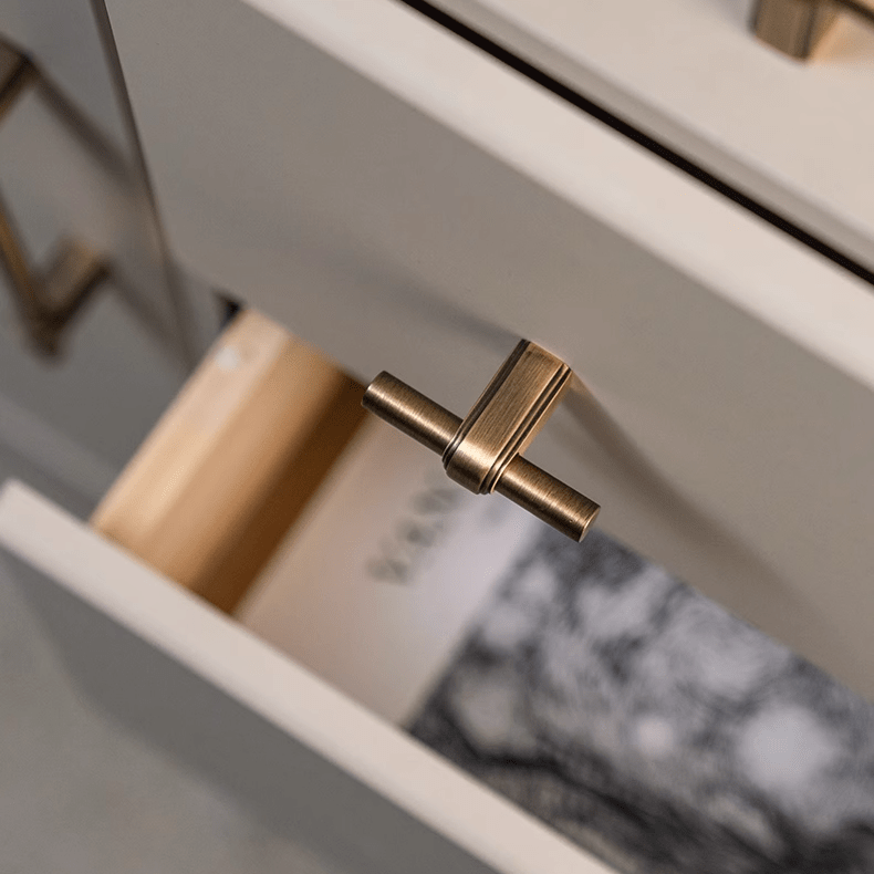 Goo-Ki French Style Solid Brass Cabinet Handle Antique Brass Drawer Pulls