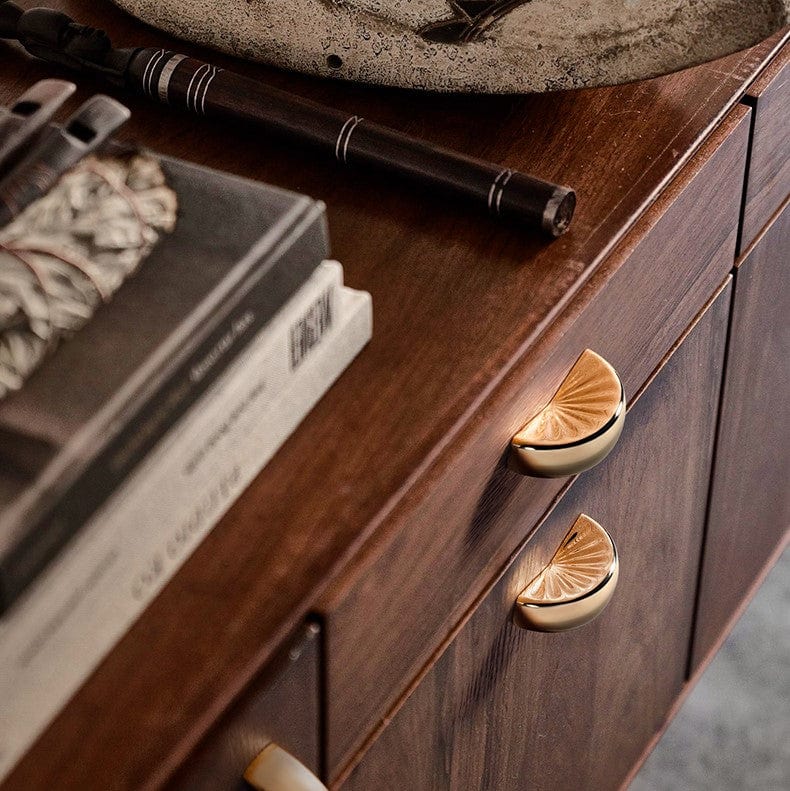 Goo-Ki Gold Orange-shaped Bright Gold Drawer Knobs Affordable Luxury Cabinet Handles 1 Pack