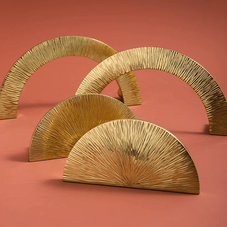 Goo-Ki Gold Semicircular Cabinet Pulls Hammerline Brass Pulls Handmade Drawer Knob