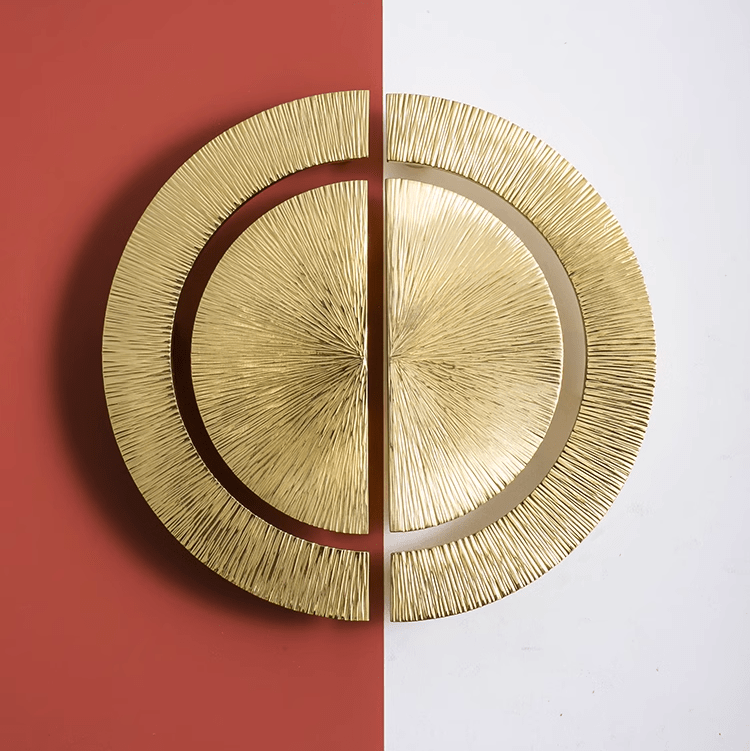 Goo-Ki Gold Semicircular Cabinet Pulls Hammerline Brass Pulls Handmade Drawer Knob