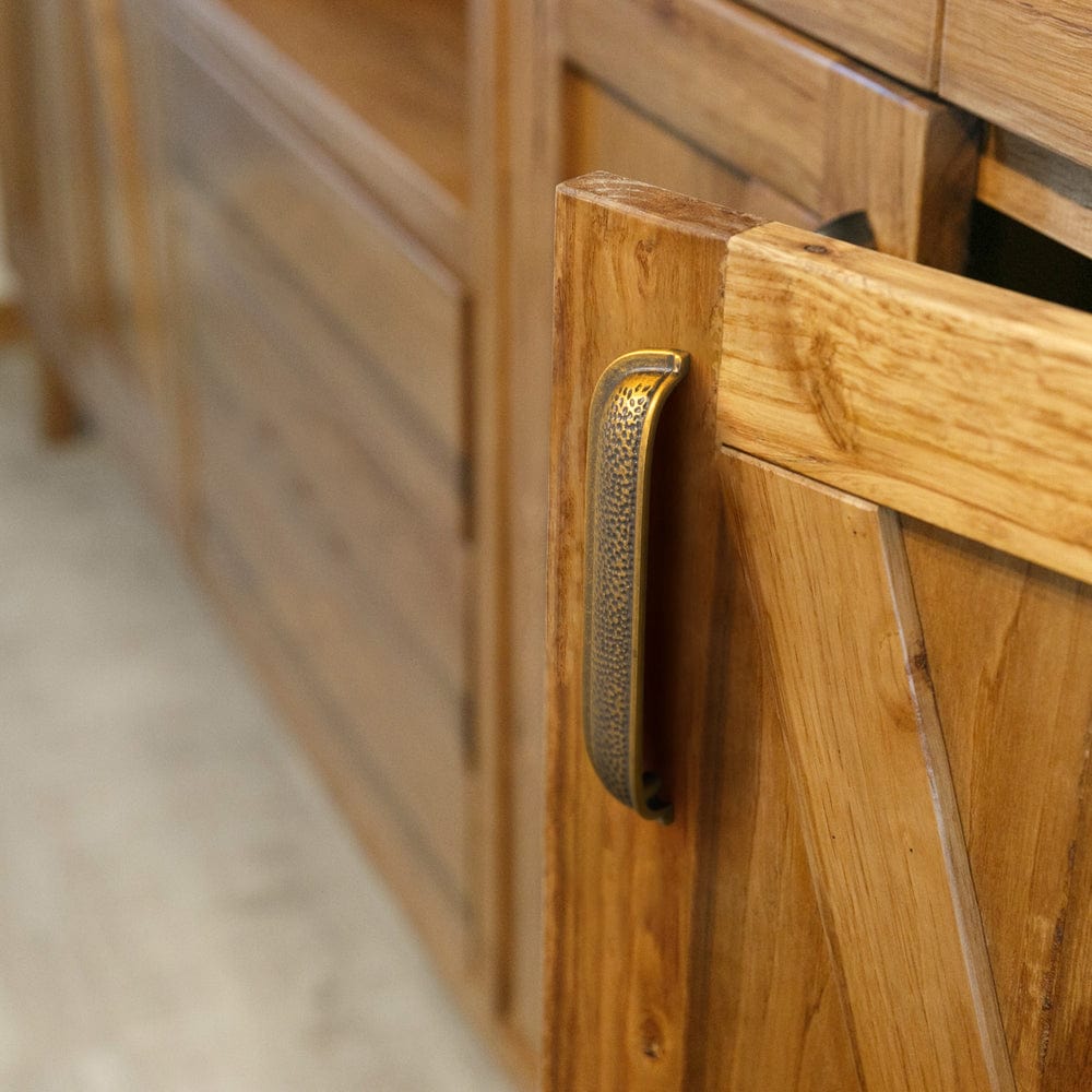 Goo-Ki Hammered Texture Cabinet Cup Pulls with Curved Edges Elegant Vintage Drawer Bin Handle for Kitchen