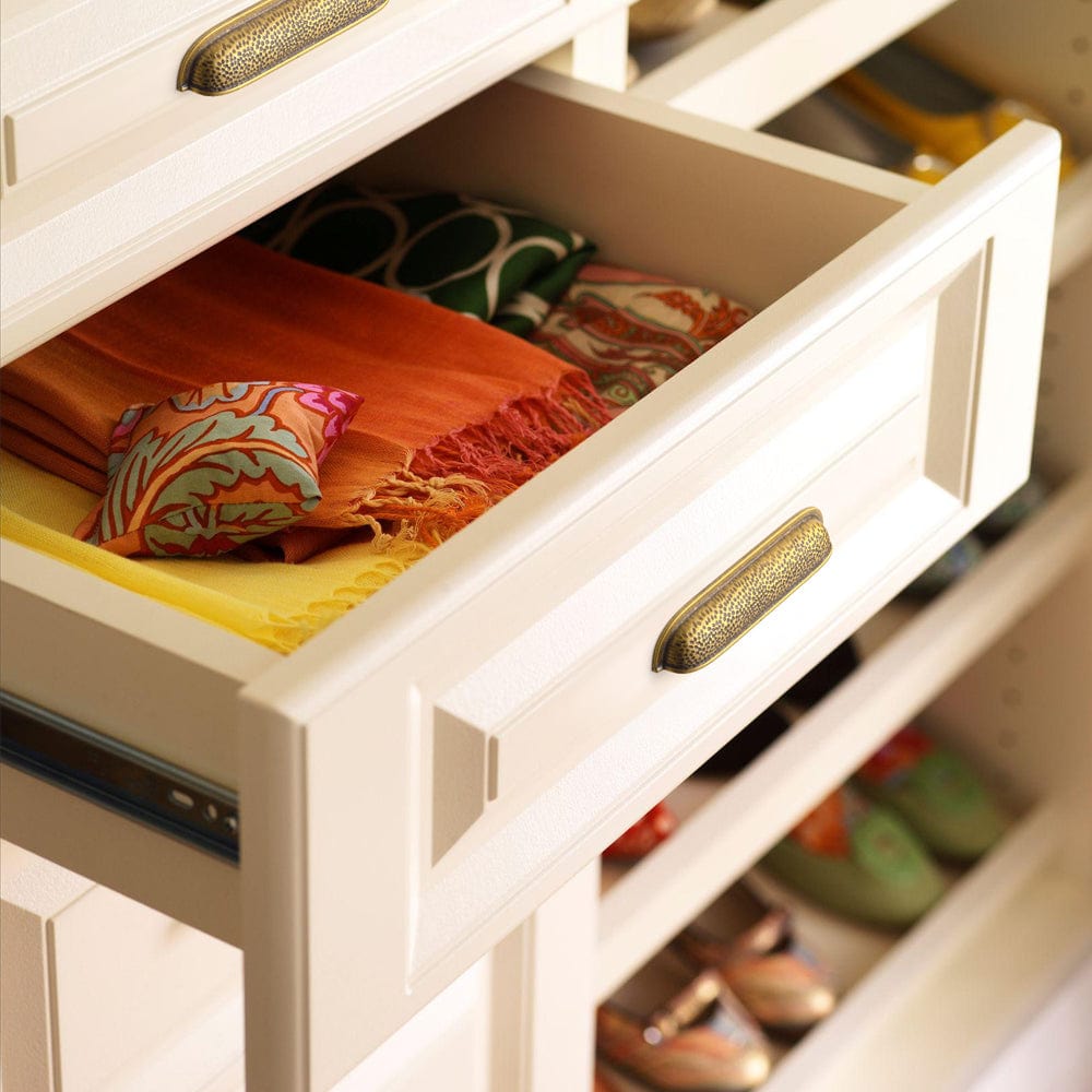 Goo-Ki Hammered Texture Cabinet Cup Pulls with Curved Edges Elegant Vintage Drawer Bin Handle for Kitchen