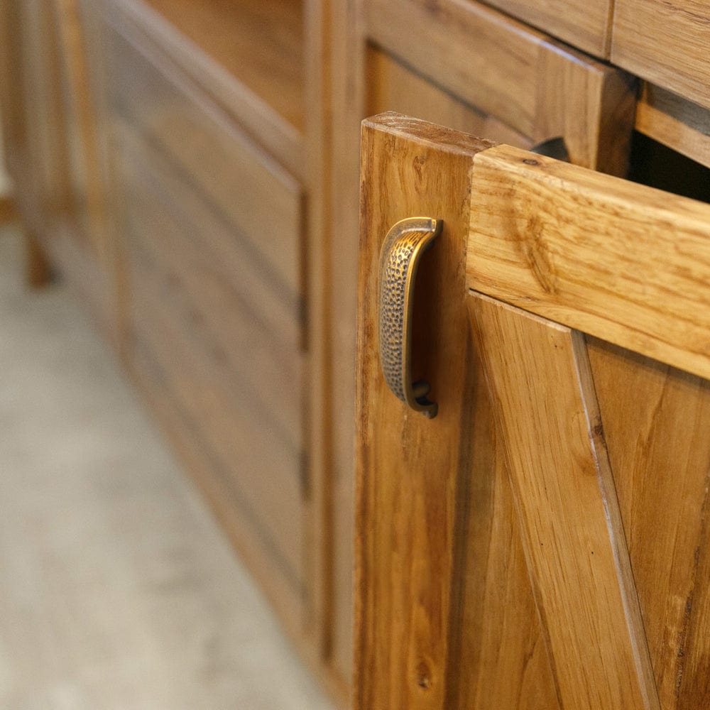 Goo-Ki Hammered Texture Cabinet Cup Pulls with Curved Edges Elegant Vintage Drawer Bin Handle for Kitchen