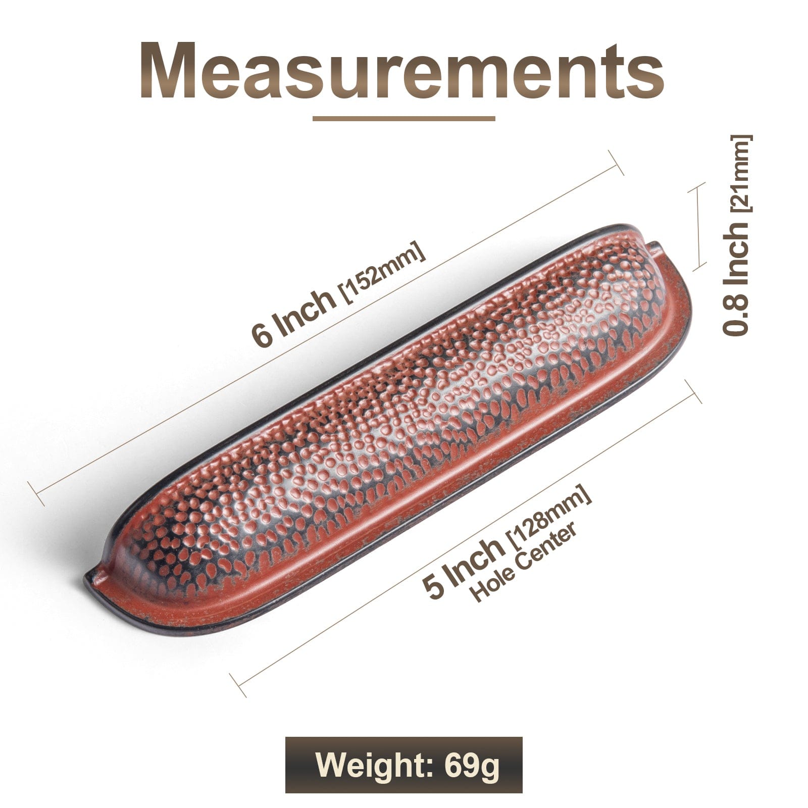 Goo-Ki Hammered Texture Cabinet Cup Pulls with Curved Edges Elegant Vintage Drawer Bin Handle for Kitchen