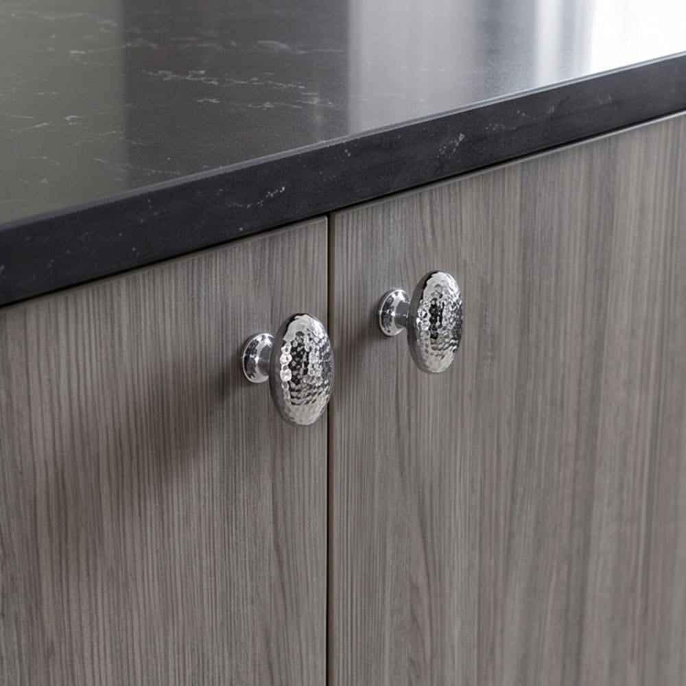 Goo-Ki Hammered Texture Oval Cabinet Knobs, Egg Shaped Solid Zinc Alloy Drawer Furniture Knobs for Kitchen Cabinets