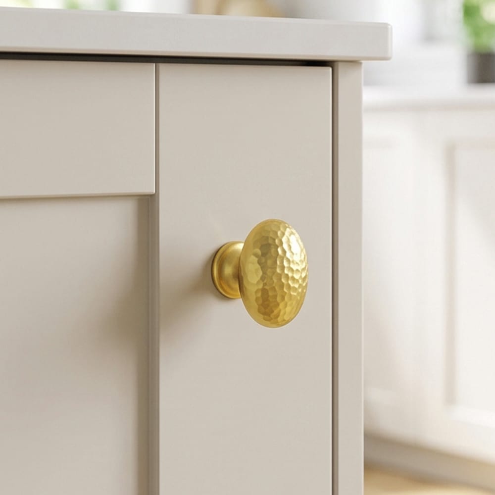 Goo-Ki Hammered Texture Oval Cabinet Knobs, Egg Shaped Solid Zinc Alloy Drawer Furniture Knobs for Kitchen Cabinets