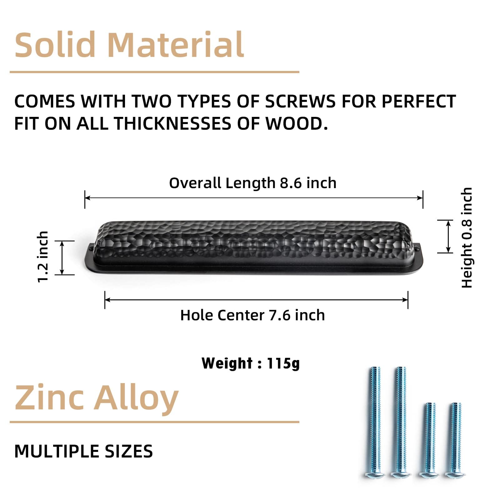 Goo-Ki Hammered Zinc Alloy Cabinet Cup Pulls Retro Style Drawer Handles with Unique Pattern