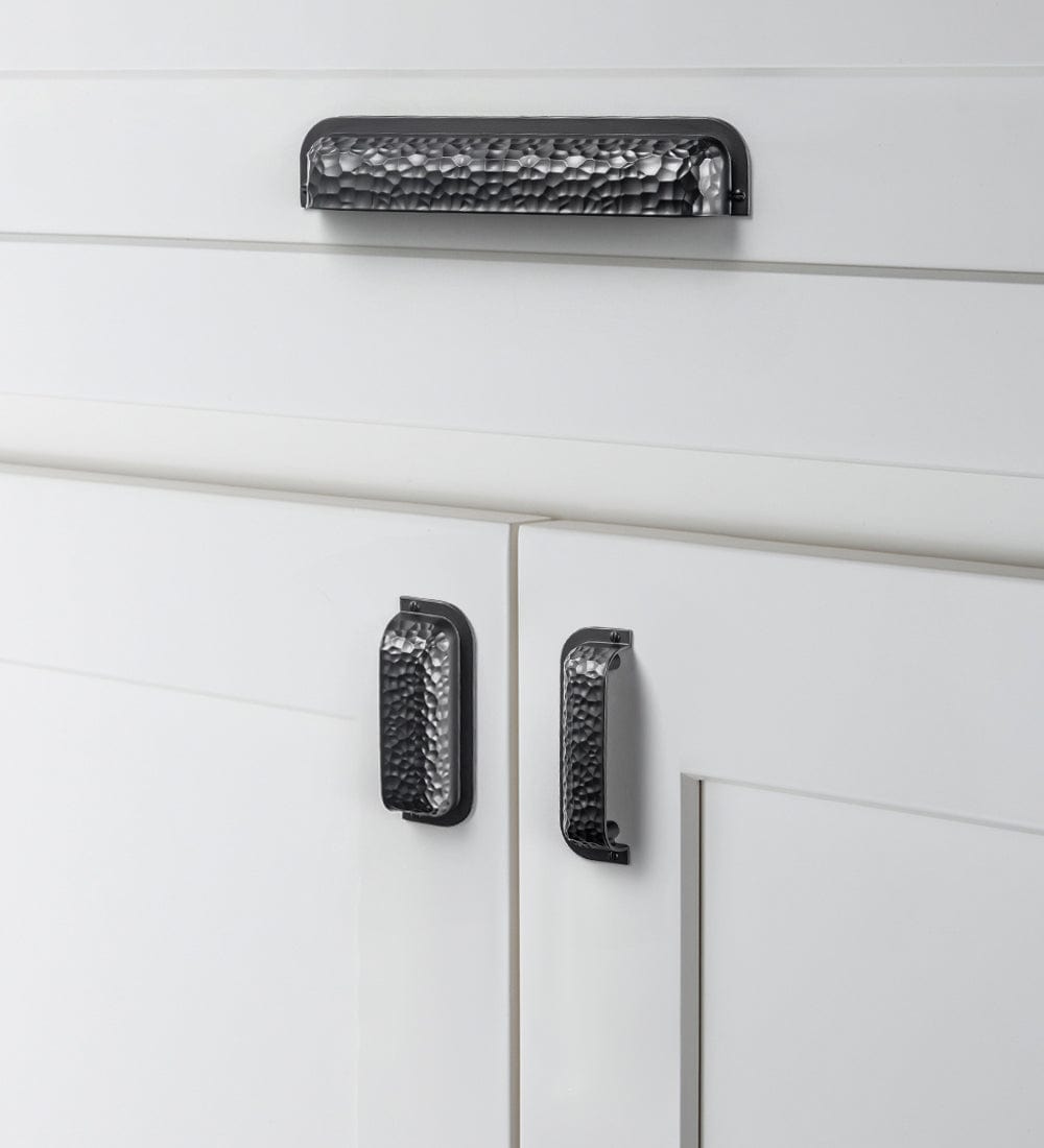 Goo-Ki Hammered Zinc Alloy Cabinet Cup Pulls Retro Style Drawer Handles with Unique Pattern