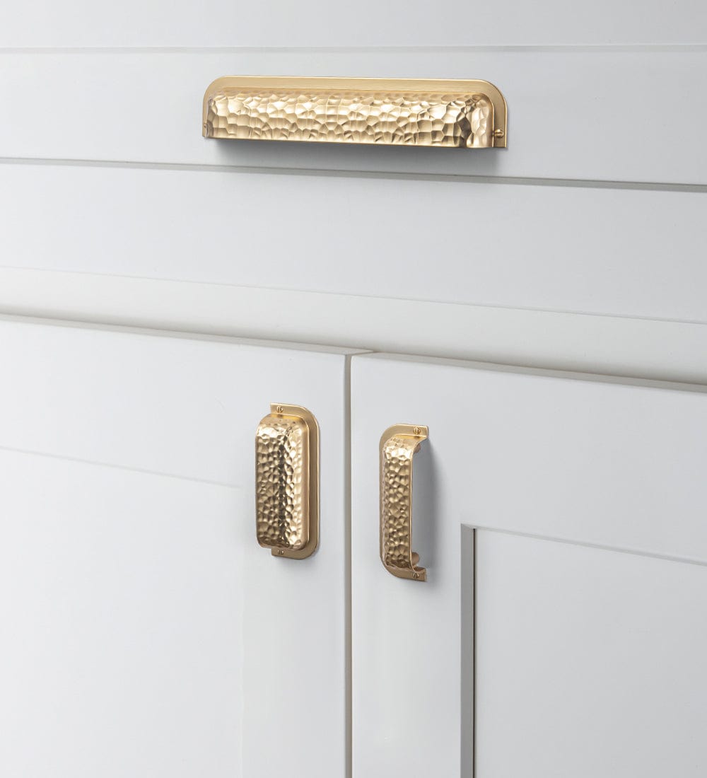 Goo-Ki Hammered Zinc Alloy Cabinet Cup Pulls Retro Style Drawer Handles with Unique Pattern