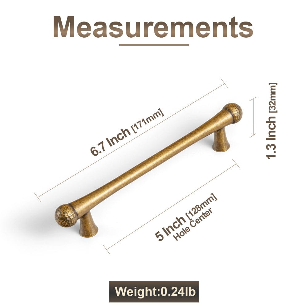 Goo-Ki Hammered Zinc Alloy Cabinet Pulls & Knobs - Textured Hardware for Kitchen Drawers/Cupboards