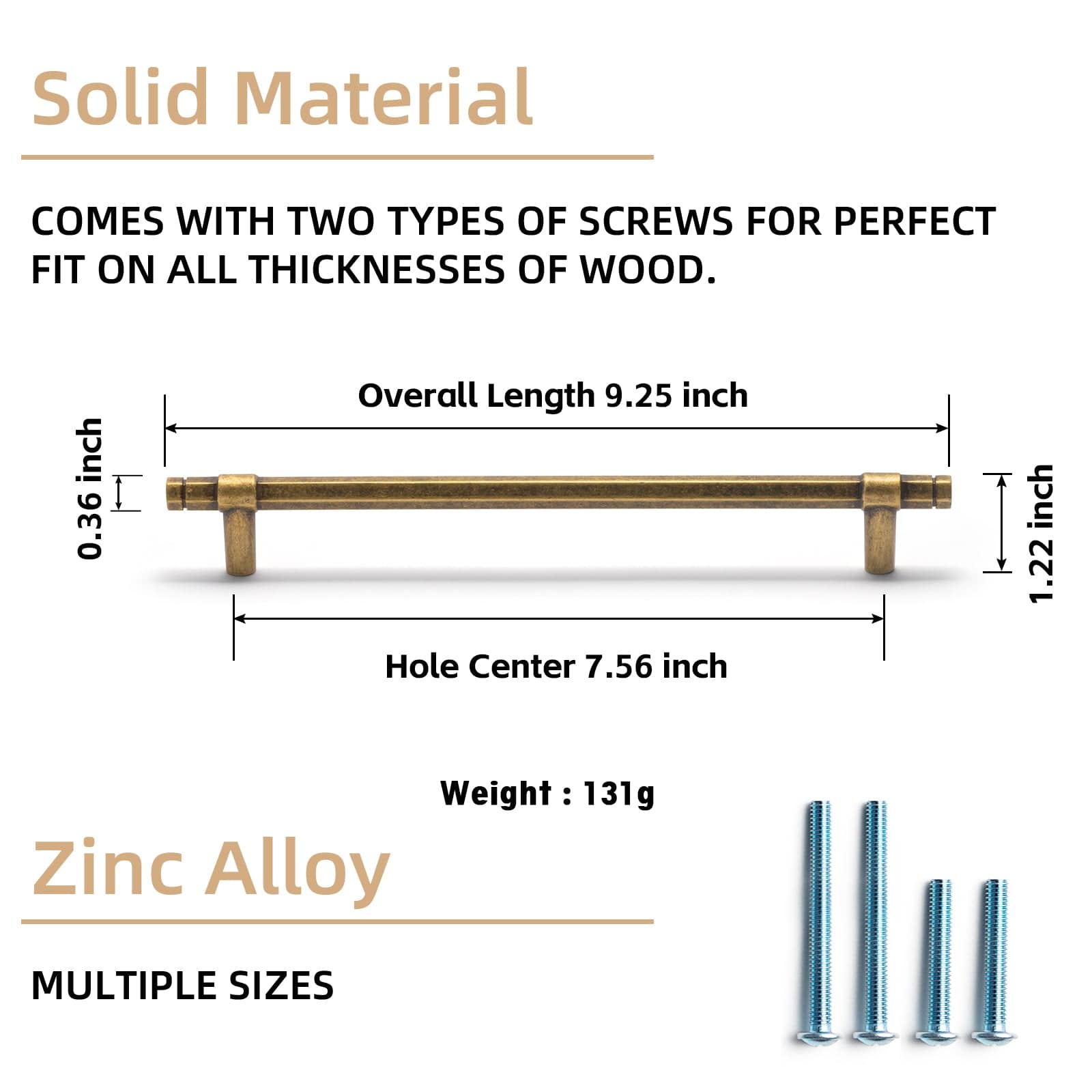 Goo-Ki Hexagonal Cabinet Handles Solid Zinc Alloy Drawer Hardware Finger Pull