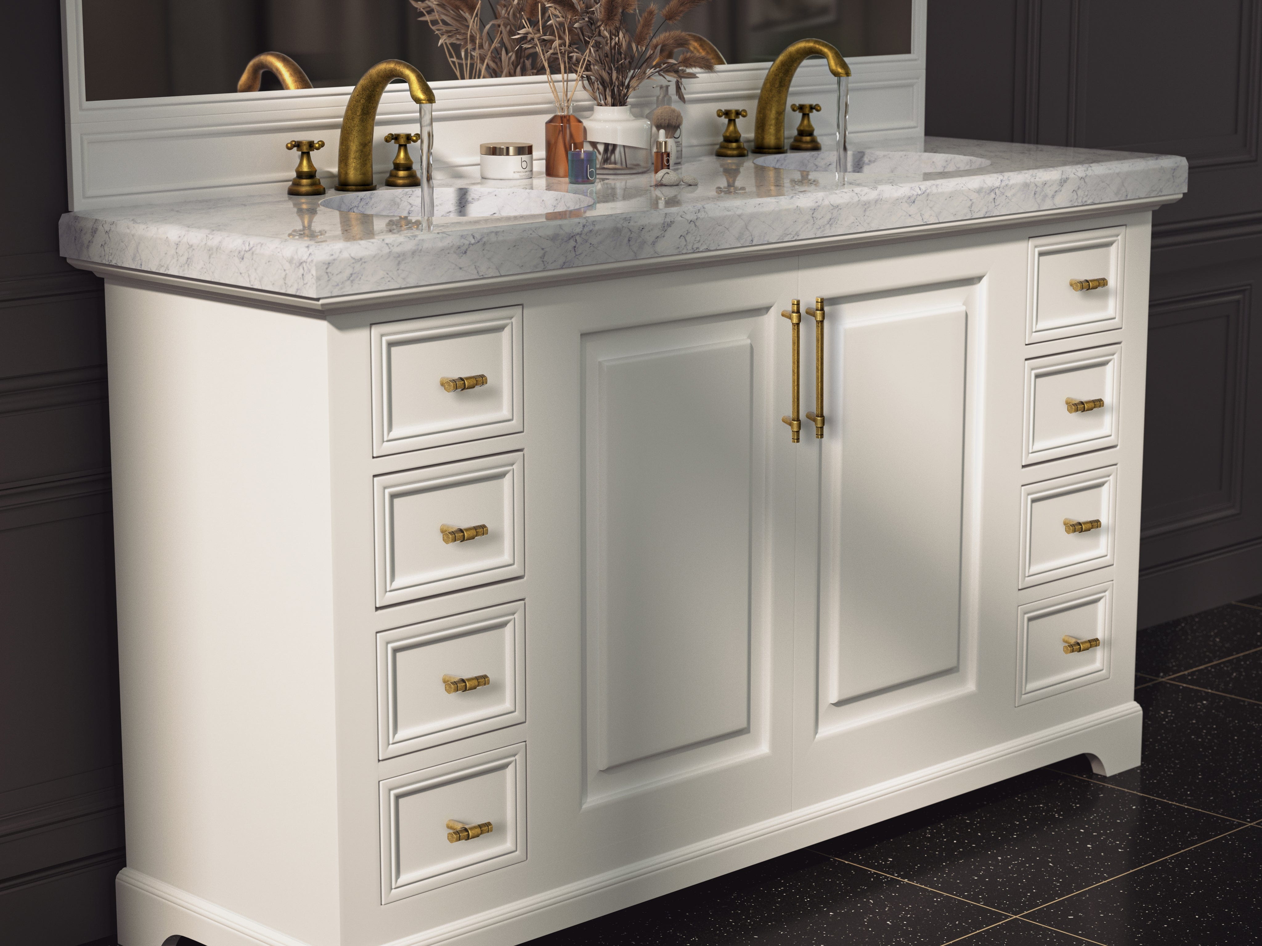 Goo-Ki Hexagonal Cabinet Handles Solid Zinc Alloy Drawer Hardware Finger Pull