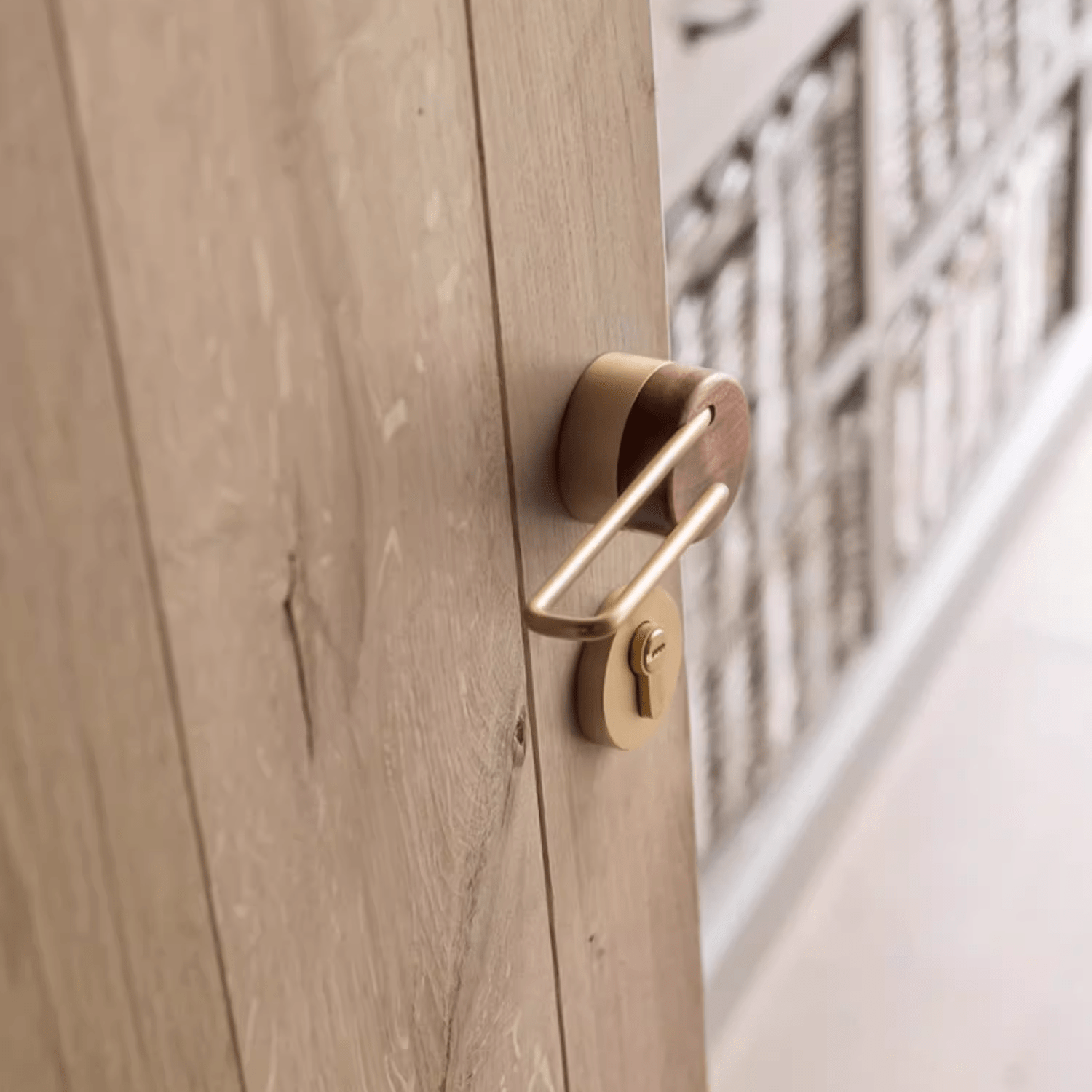 Goo-Ki High-end Brass Black Walnut Door Lock Creative Door Handle Interior Mute Door Lock