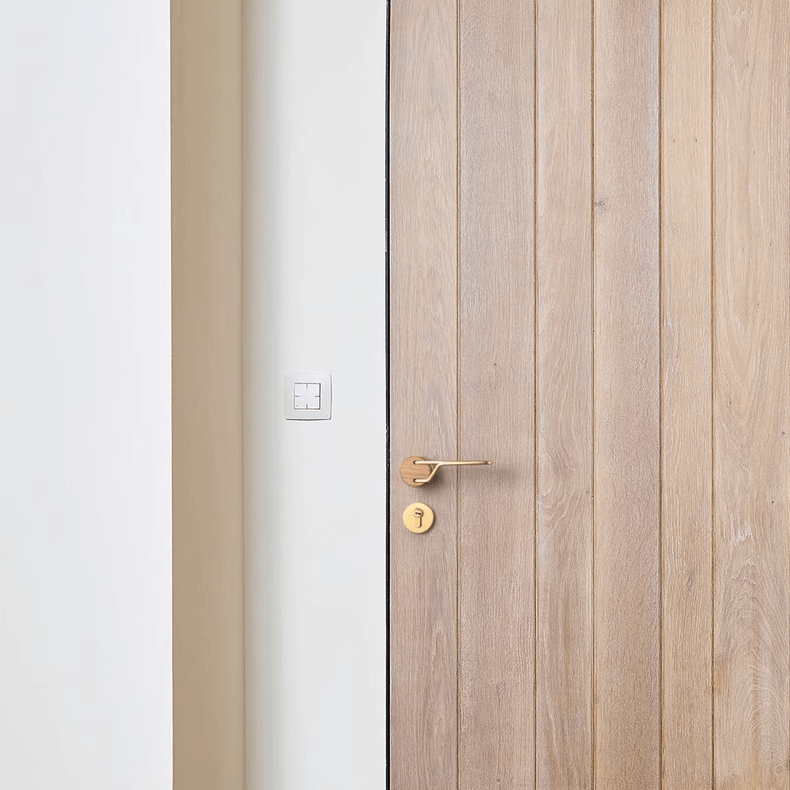 Goo-Ki High-end Brass Black Walnut Door Lock Creative Door Handle Interior Mute Door Lock